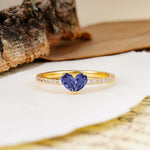 Unique Classic 3-Prong Heart Cut Tanzanite Engagement Ring - Additional view