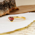 Unique Classic 3-Prong Heart Cut Garnet Engagement Ring - Additional view