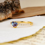 Unique Classic 3-Prong Heart Cut Alexandrite Engagement Ring - Additional view