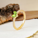 Unique Classic 3-Prong Heart Cut Peridot Engagement Ring - Additional view