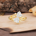 Classic Twisted 3-Prong Double Heart Cut Moissanite Engagement Ring - Additional view