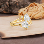 Classic Twisted 3-Prong Double Heart Cut Moissanite Engagement Ring - Additional view
