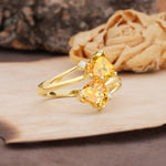 Classic Twisted 3-Prong Double Heart Cut Citrine Engagement Ring - Additional view