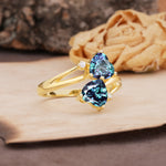 Classic Twisted 3-Prong Double Heart Cut Alexandrite Engagement Ring - Additional view