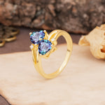 Classic Twisted 3-Prong Double Heart Cut Alexandrite Engagement Ring - Additional view
