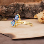 Classic Twisted 3-Prong Double Heart Cut Alexandrite Engagement Ring - Additional view