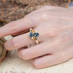 Classic Twisted 3-Prong Double Heart Cut Alexandrite Engagement Ring - Additional view
