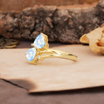 Classic Twisted 3-Prong Double Heart Cut Moonstone Engagement Ring - Additional view