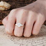 Classic, Minimalist 4-Prong Round Cut Moissanite Three Stones Wedding Ring - Additional view