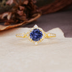 Luxurious Vintage 4-Prong Round Cut Tanzanite Engagement Ring - Additional view