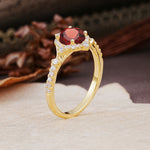 Luxurious Vintage 4-Prong Round Cut Garnet Engagement Ring - Additional view