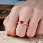 Luxurious Vintage 4-Prong Round Cut Ruby Engagement Ring - Additional view