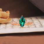 Classic Simple 8-Prong Princess Cut Emerald Engagement Ring - Additional view