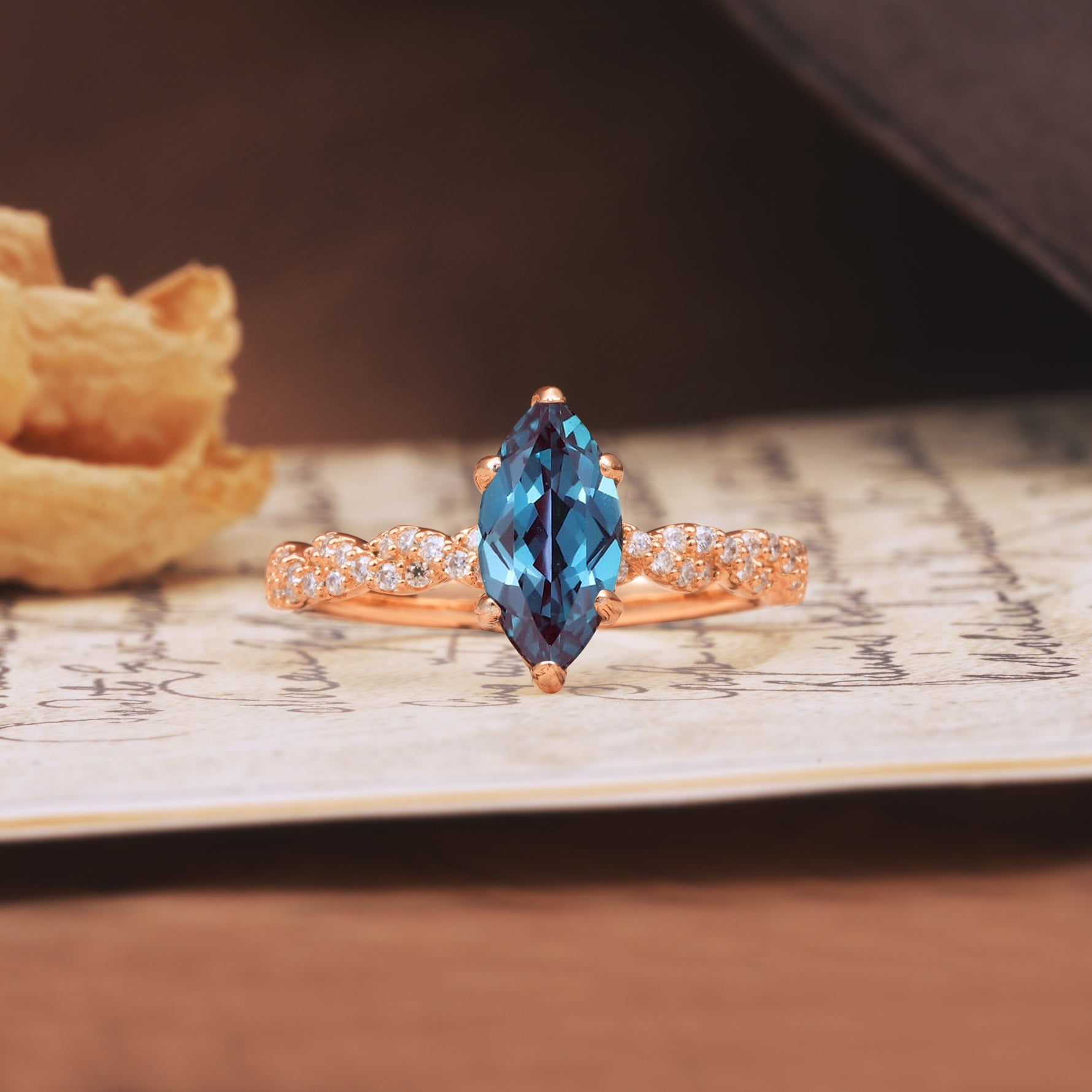 Classic Simple 8-Prong Princess Cut Alexandrite Engagement Ring - Additional view