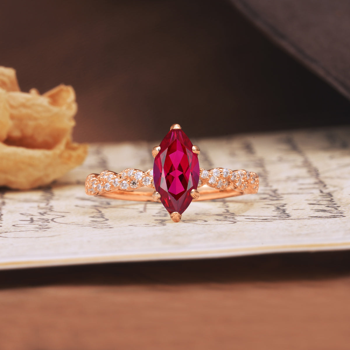Classic Simple 8-Prong Princess Cut Ruby Engagement Ring - Additional view