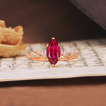 Classic Simple 8-Prong Princess Cut Ruby Engagement Ring - Additional view