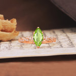 Classic Simple 8-Prong Princess Cut Peridot Engagement Ring - Additional view