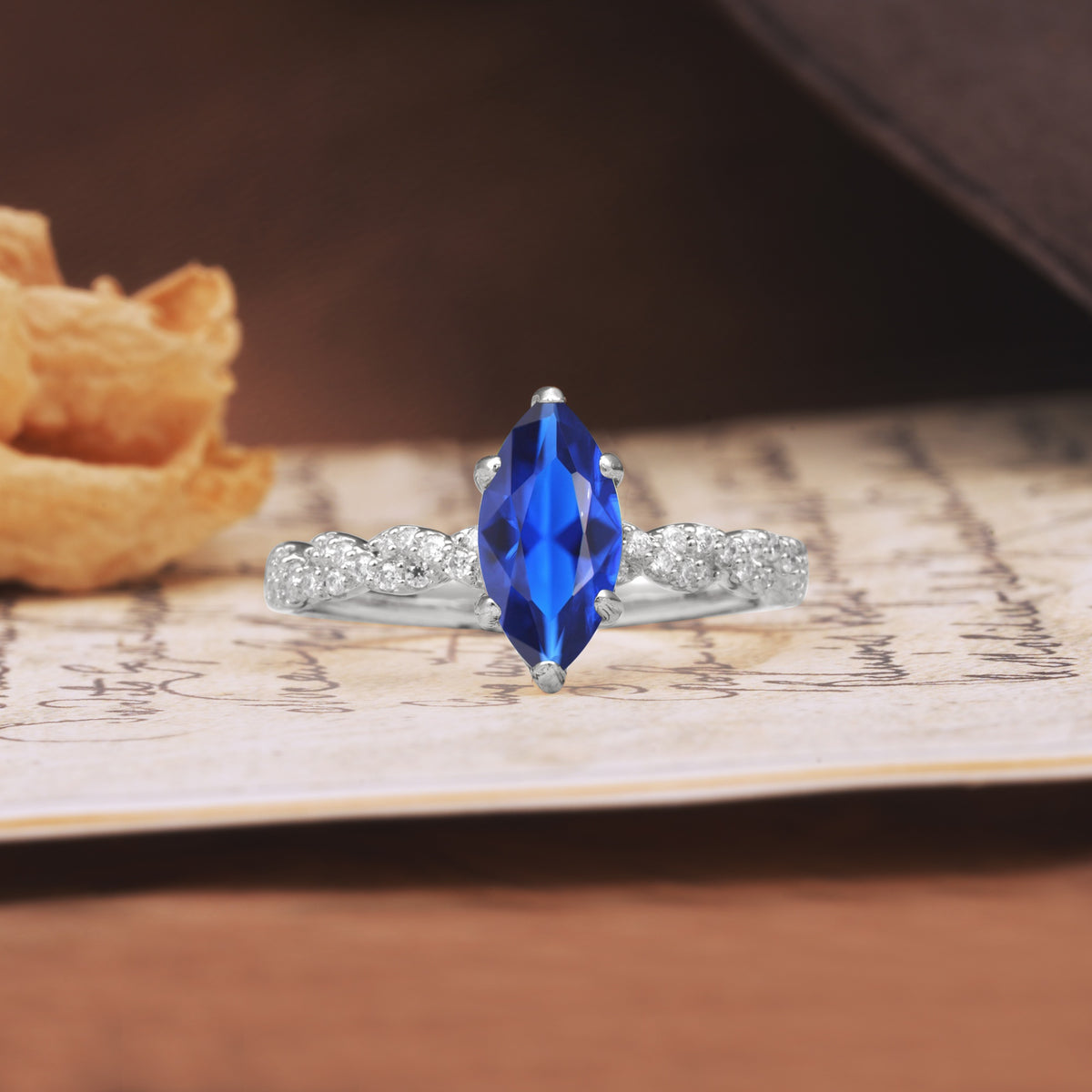Classic Simple 8-Prong Princess Cut Sapphire Engagement Ring - Additional view