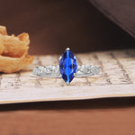 Classic Simple 8-Prong Princess Cut Sapphire Engagement Ring - Additional view