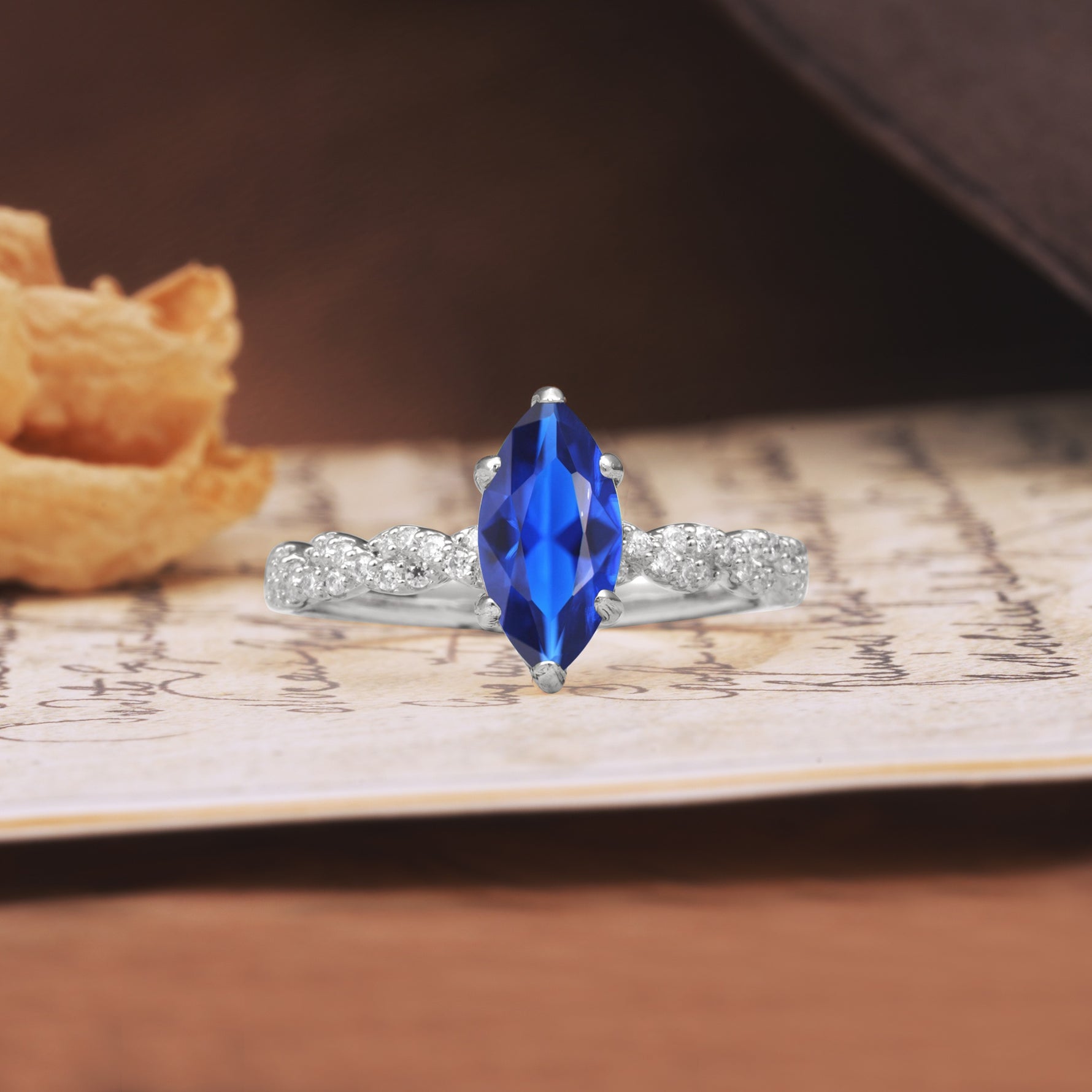 Classic Simple 8-Prong Princess Cut Sapphire Engagement Ring - Additional view