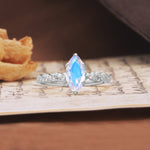 Classic Simple 8-Prong Princess Cut Moonstone Engagement Ring - Additional view
