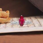 Classic Simple 8-Prong Princess Cut Ruby Engagement Ring - Additional view