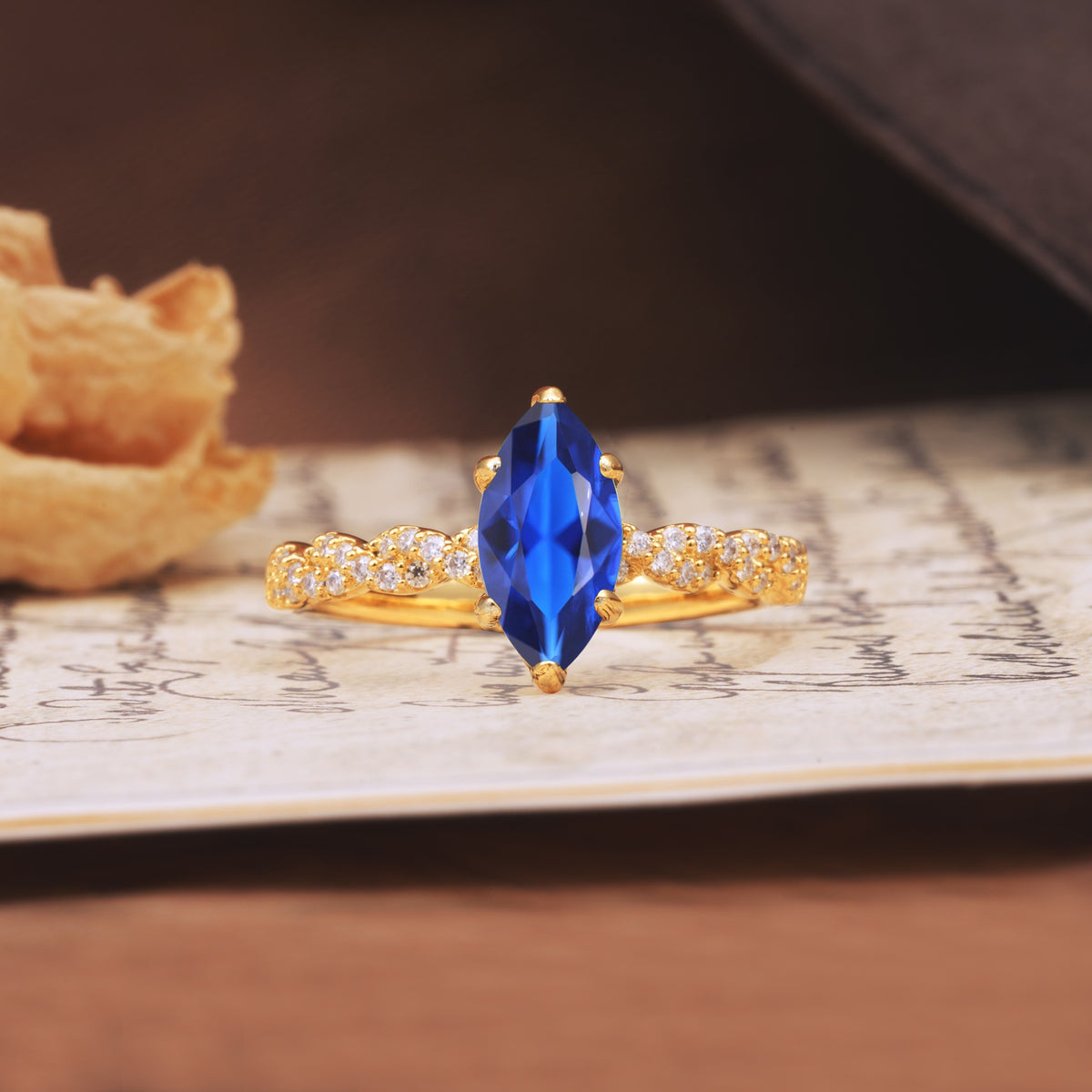 Classic Simple 8-Prong Princess Cut Sapphire Engagement Ring - Additional view