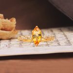 Classic Simple 8-Prong Princess Cut Citrine Engagement Ring - Additional view