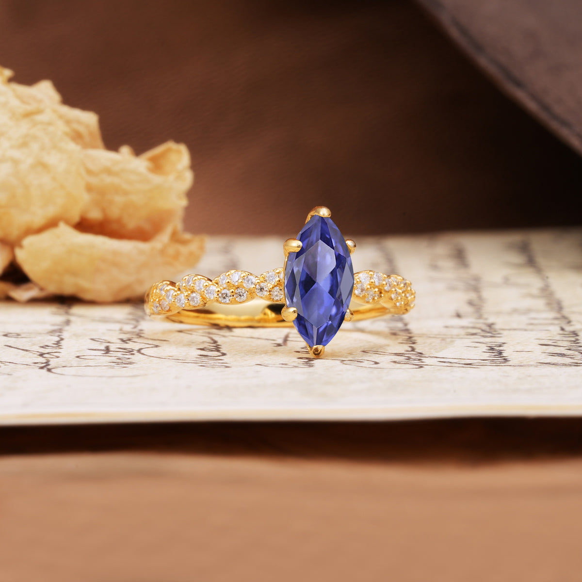 Classic Simple 8-Prong Princess Cut Tanzanite Engagement Ring - Additional view