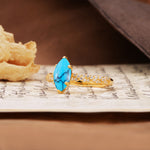 Classic Simple 8-Prong Princess Cut Turquoise Engagement Ring - Additional view