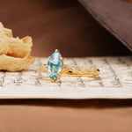 Classic Simple 8-Prong Princess Cut Moss Agate Engagement Ring - Additional view