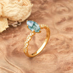 Classic Simple 8-Prong Princess Cut Moss Agate Engagement Ring - Additional view