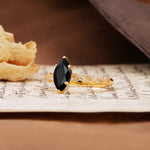 Classic Simple 8-Prong Princess Cut Black Onyx Engagement Ring - Additional view