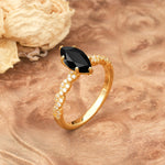 Classic Simple 8-Prong Princess Cut Black Onyx Engagement Ring - Additional view