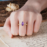 Classic Simple 8-Prong Princess Cut Amethyst Engagement Ring - Additional view