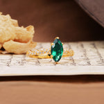 Classic Simple 8-Prong Princess Cut Emerald Engagement Ring - Additional view