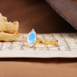 Classic Simple 8-Prong Princess Cut Moonstone Engagement Ring - Additional view