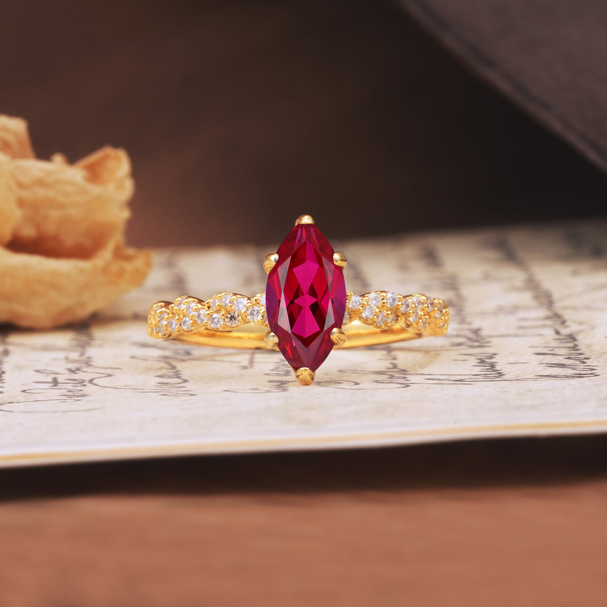 Classic Simple 8-Prong Princess Cut Ruby Engagement Ring - Additional view