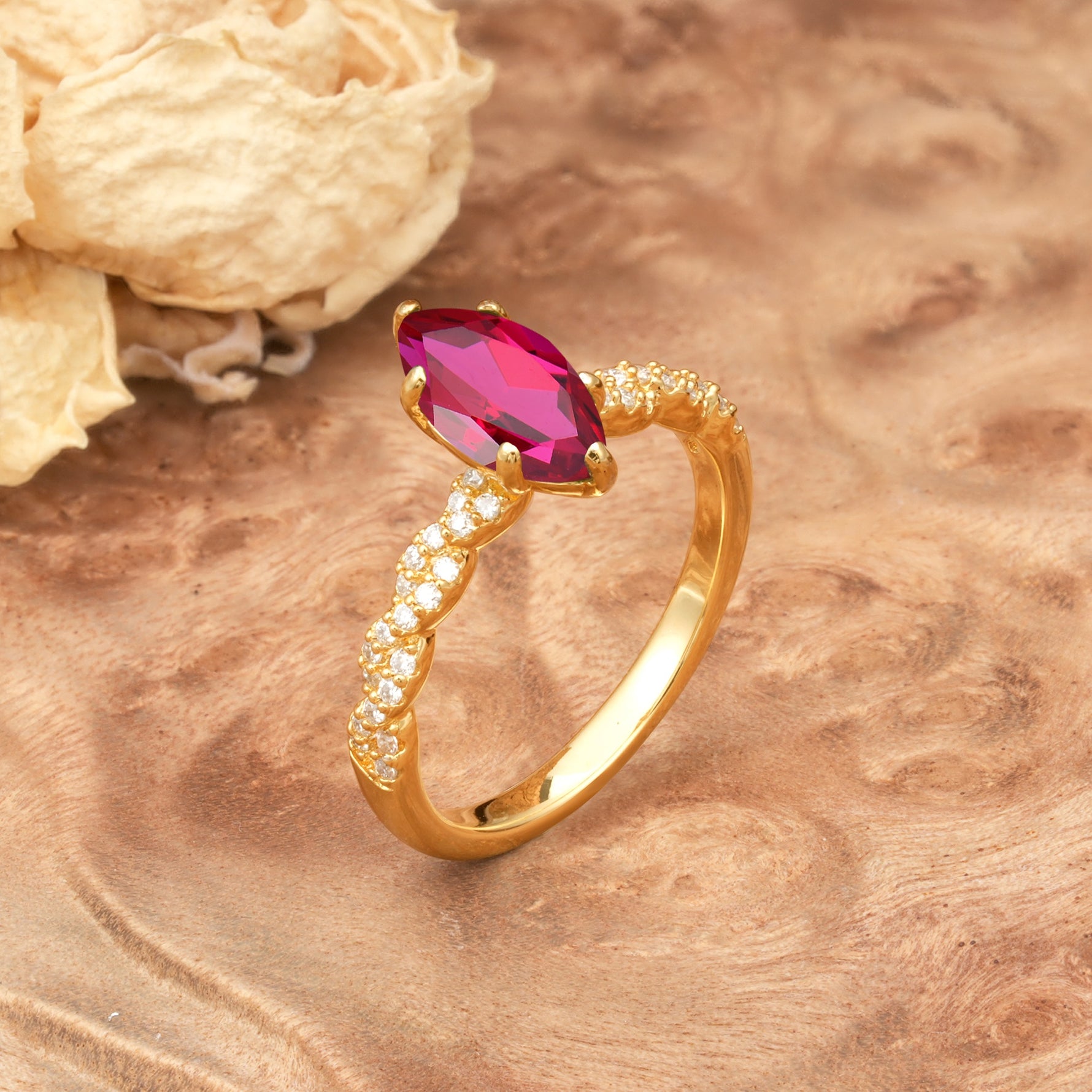 Classic Simple 8-Prong Princess Cut Ruby Engagement Ring - Additional view