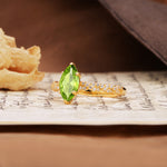 Classic Simple 8-Prong Princess Cut Peridot Engagement Ring - Additional view