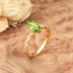 Classic Simple 8-Prong Princess Cut Peridot Engagement Ring - Additional view
