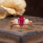 Unique Wrapped 6-Prong Marquise Cut Ruby Engagement Ring - Additional view