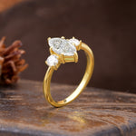 Unique Wrapped 6-Prong Marquise Cut Moissanite Engagement Ring - Additional view