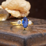Unique Wrapped 6-Prong Marquise Cut Sapphire Engagement Ring - Additional view