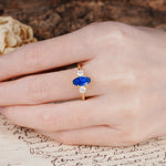 Unique Wrapped 6-Prong Marquise Cut Sapphire Engagement Ring - Additional view