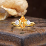 Unique Wrapped 6-Prong Marquise Cut Citrine Engagement Ring - Additional view