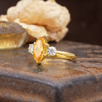 Unique Wrapped 6-Prong Marquise Cut Citrine Engagement Ring - Additional view