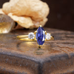 Unique Wrapped 6-Prong Marquise Cut Tanzanite Engagement Ring - Additional view