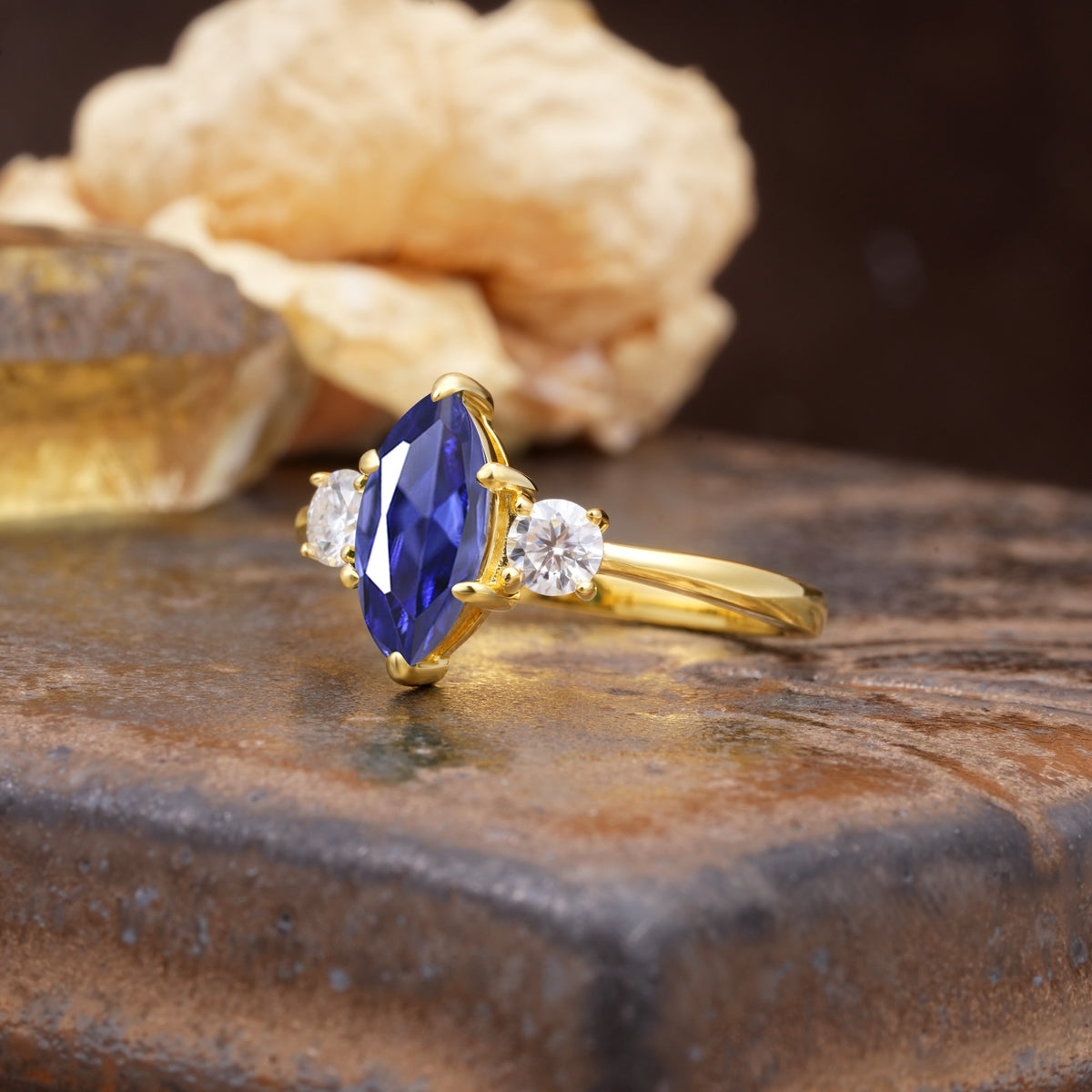 Unique Wrapped 6-Prong Marquise Cut Tanzanite Engagement Ring - Additional view