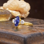 Unique Wrapped 6-Prong Marquise Cut Tanzanite Engagement Ring - Additional view